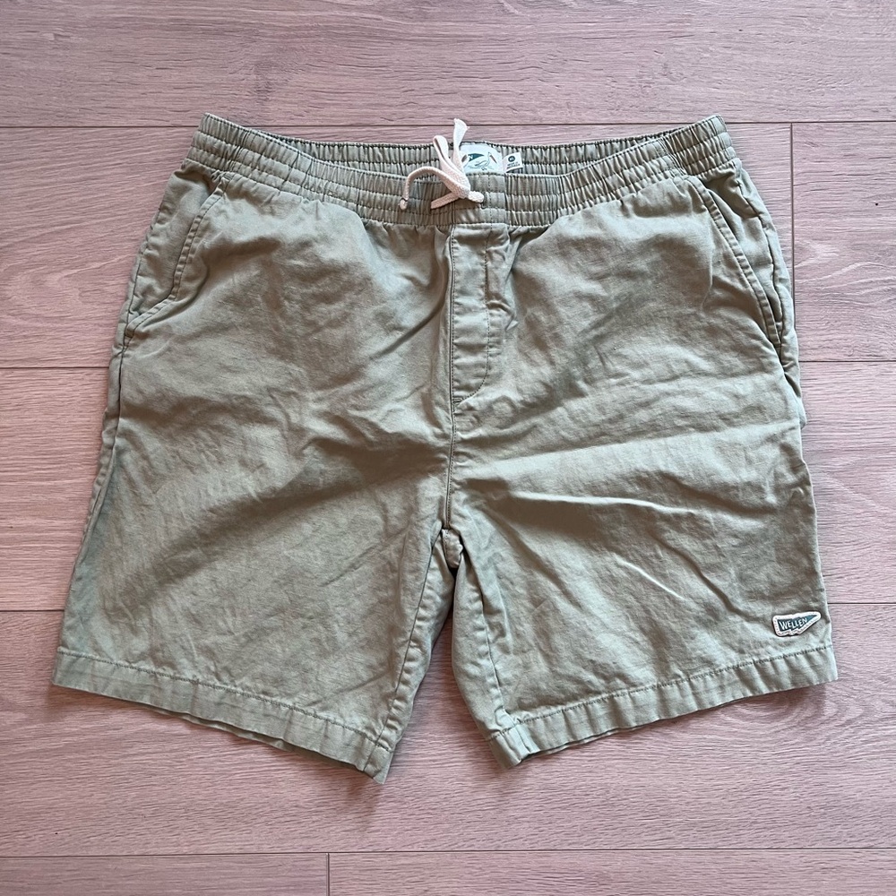 Tan Flat Front Shorts Relaxed Fit